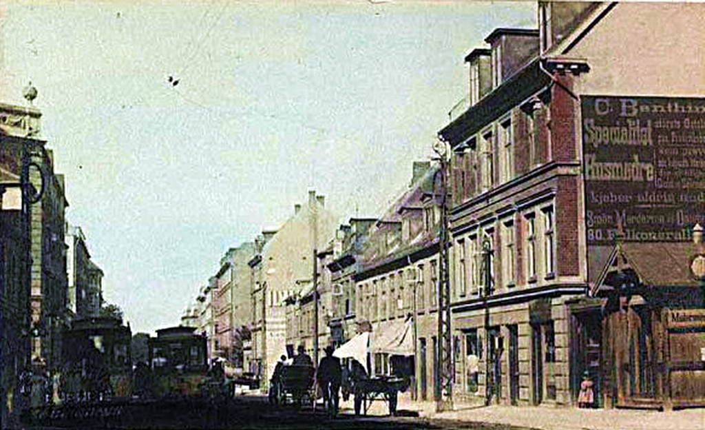 Falkoner Alle fra nr 78 ned mod Jagtvej i 1898, her ligger Kvickly idag